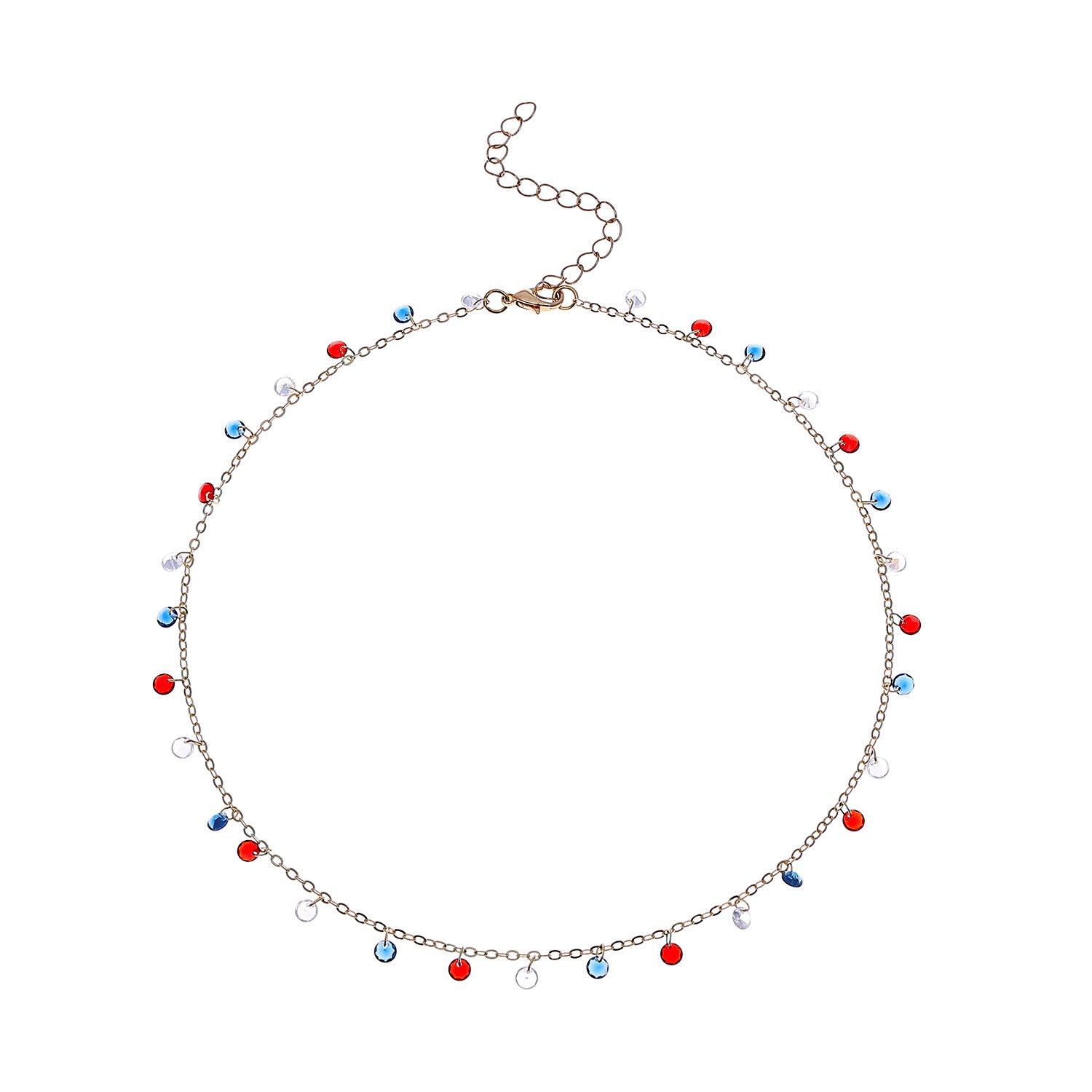 Retro Gold Plated Floral Rhinestones Chain Necklace 8ZA6JNC293L