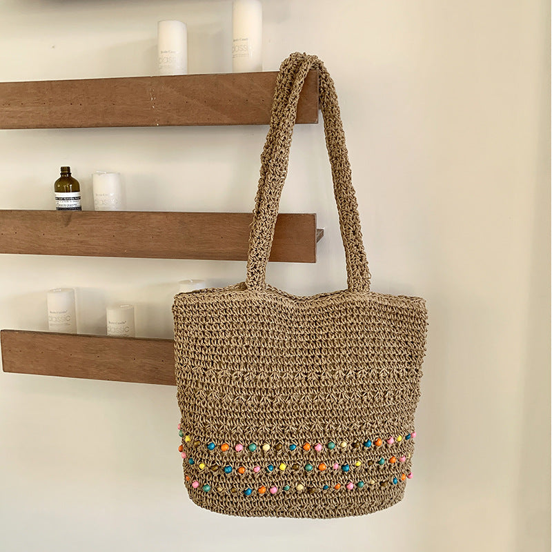 Large Woven Commuter Handbag - DippedShop Wholesale - #8867