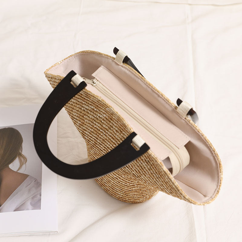 Unique Handmade Woven Hat-Shape Beach Handbag 8BW6BBG427T
