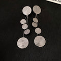 Chunky Gold Plated Long Disc Tassel Dangle Earrings 6W6JER717