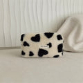 Vintage Heart Pattern Plush Cosmetic Bag 6C5CO278