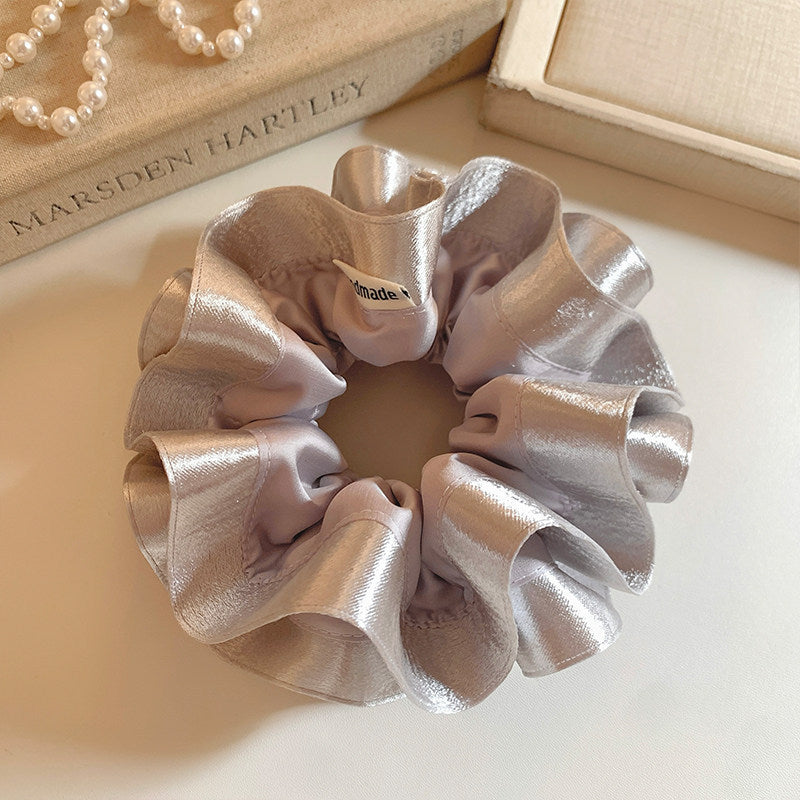 Silver Satin Scrunchies - DippedShop Wholesale - #0611