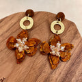 3D Floral Petal Drop Earrings - DippedShop Wholesale - #6979