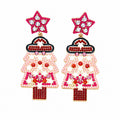 Chunky Sparkly Rhinestone Christmas Dangle Earrings 6W6JER680