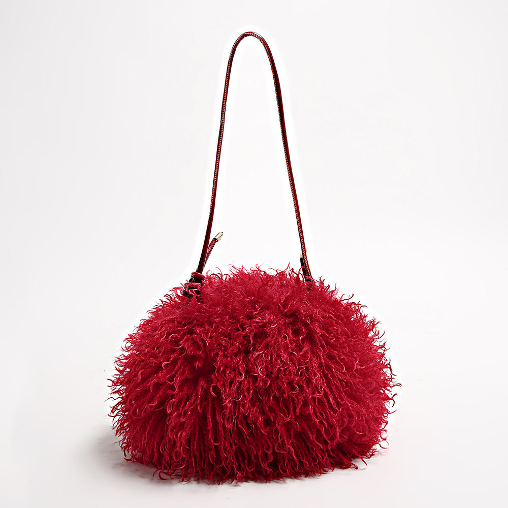Fluffy Faux Fur Large Capacity Cloud Underarm Bag 6W10BBG2396