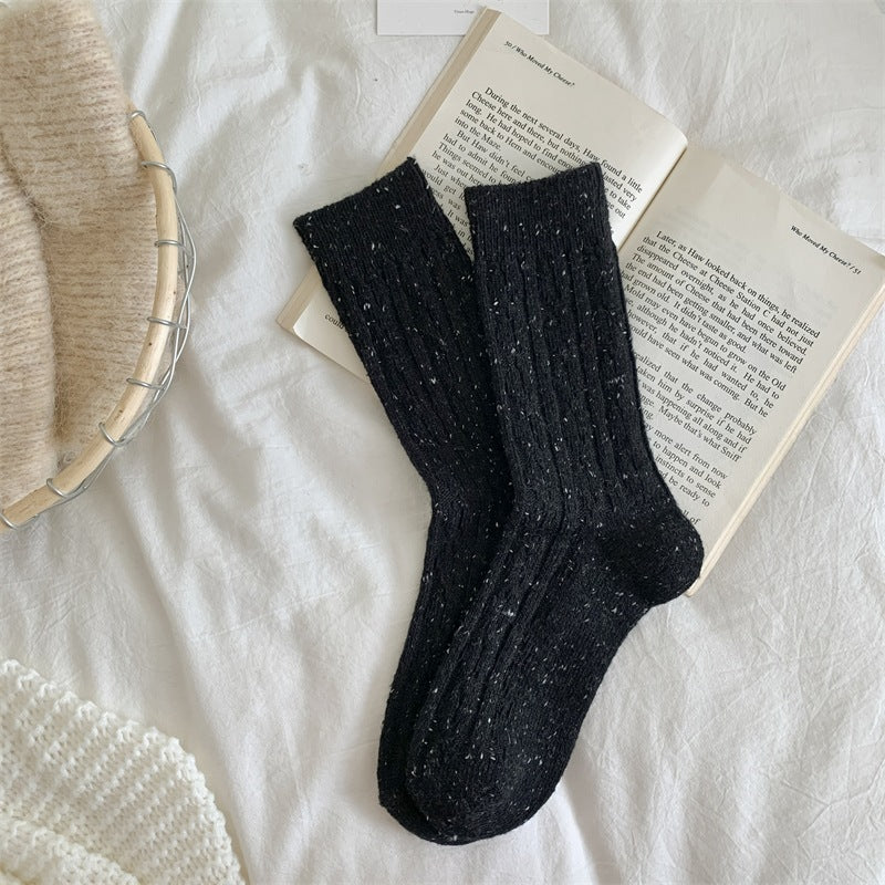Thick Warm Wool-Blend Cable Knit Socks 6W8FSO710