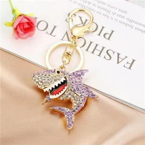 Funny Rhinestones Dolphin Pendant Keychain Bag Charm 6W10BBC632