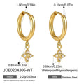 Trendy Cubic Zirconia Teardrop Dangle Hoop Earrings 6W6JER599