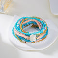 Cute Multi-Color Beaded Chain Stackable Bracelets 6W6JBR505