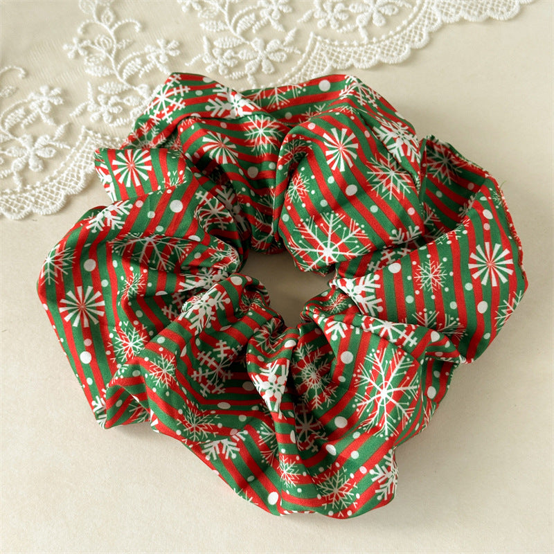 Cute Christmas Snowflake Print Elastic Hair Scrunchie 6W6HSR443