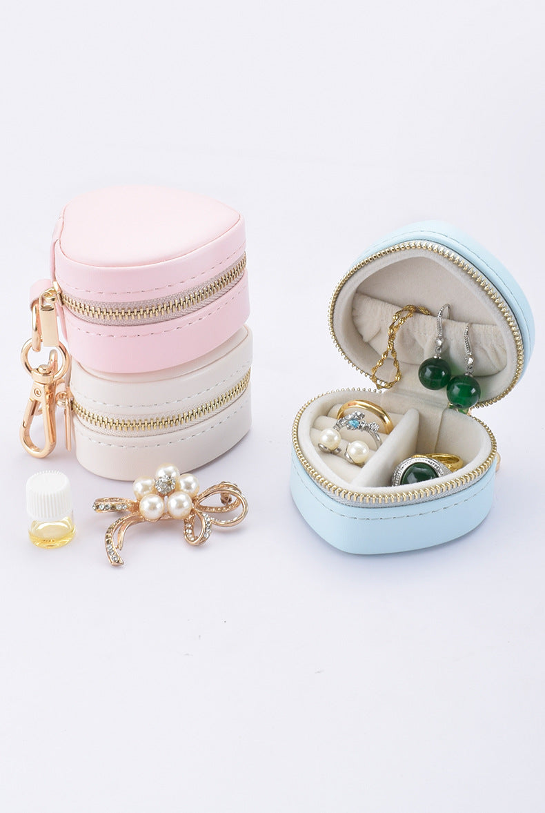 Sweet Heart Portable Mini Jewelry Case with Keychain 6H13HSJ149