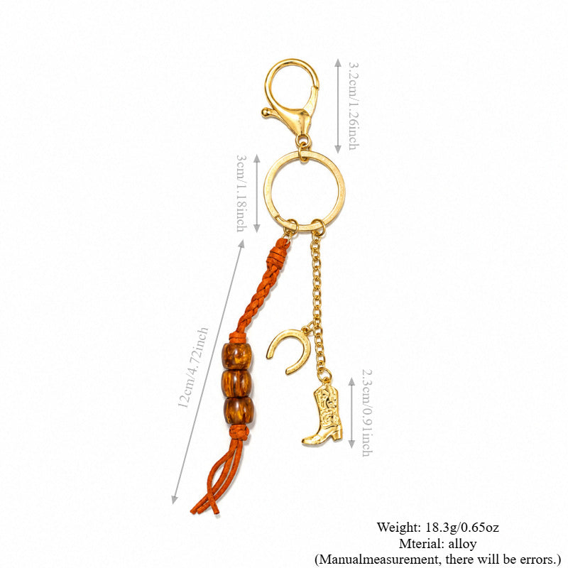 Beaded Rope Braided Boot Pendant Keychain Bag Charm 6W10BBC344