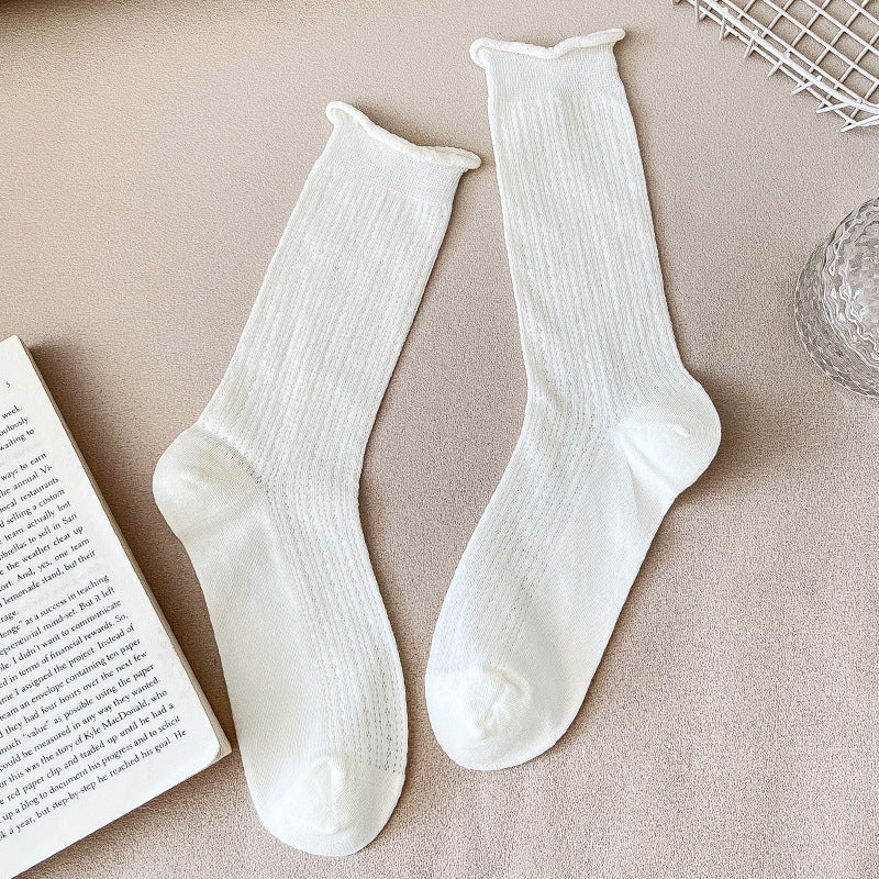 Ruffle Cuff Mesh Socks - DippedShop Wholesale - #3603