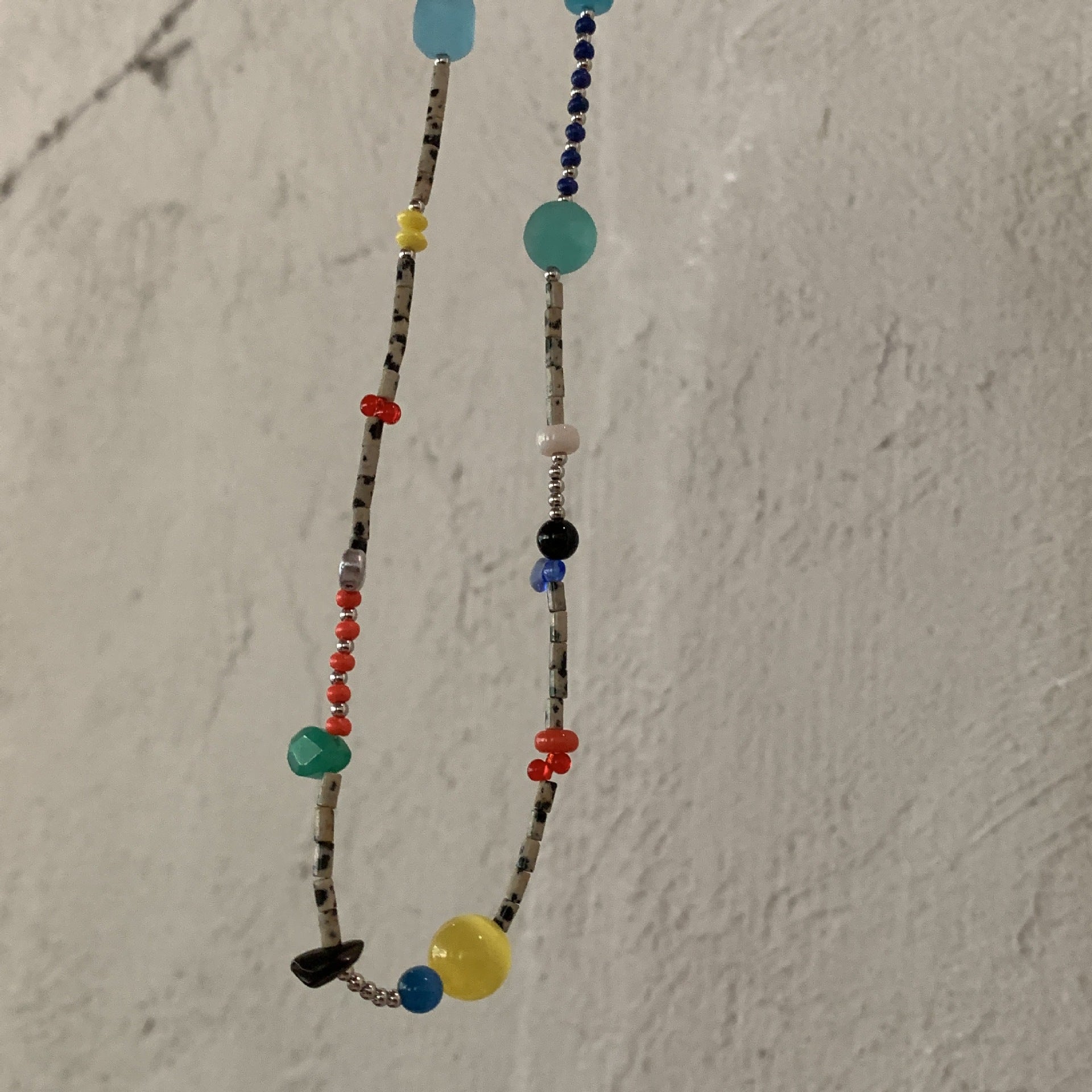 Fresh Colorful Beaded Chain Apple Pendant Necklace 6W6JNC657