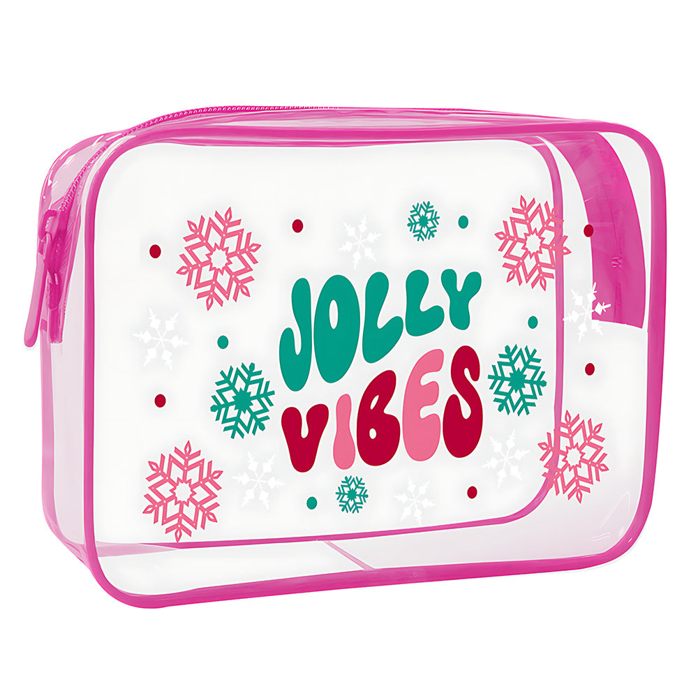 Christmas Clear PVC Holiday Makeup Bag 6S5CO193