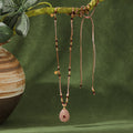 Natural Stone Pendant Beaded Rope Necklace 6W6JNC628