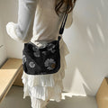 Vintage Daisy Print Denim Shoulder Crossbody Bag 6W10BBG2371