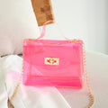 Cute Solid Color Square Jelly Clear Tote Bag 6W10BBG2117