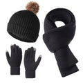 3-Piece Winter Warm Beanie Hat Scarf Gloves Set 6W6NSC87