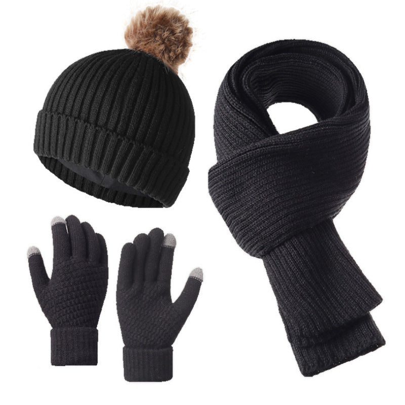 3-Piece Winter Warm Beanie Hat Scarf Gloves Set 6W6NSC87