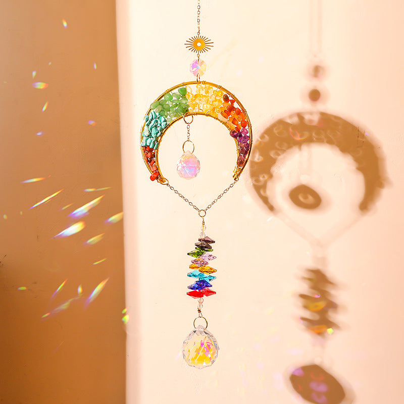 Colorful Moon Crystal Pendant Hanging Suncatchers MK2CZAS6H7HLS62