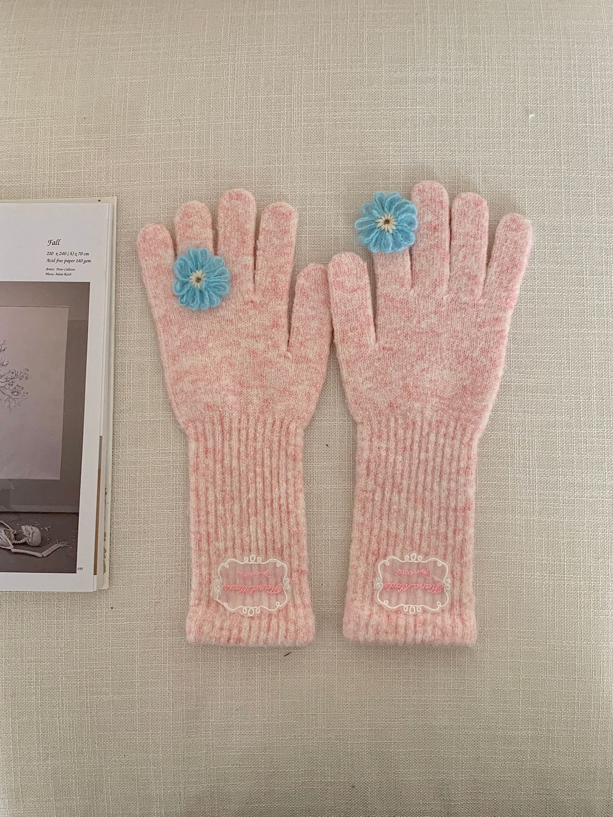 3D Flower Knit Gloves - DippedShop Wholesale - #5715