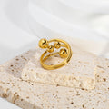 Cubic Zirconia Adjustable Ring - DippedShop Wholesale - #7427