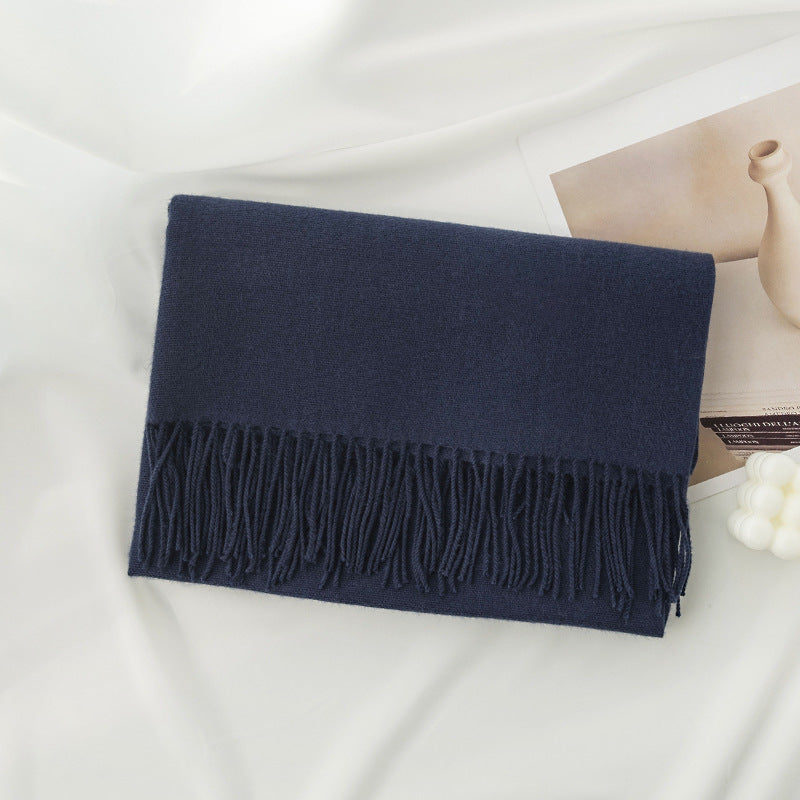 Minimalist Solid Color Tassel Scarf 6W6NSW306