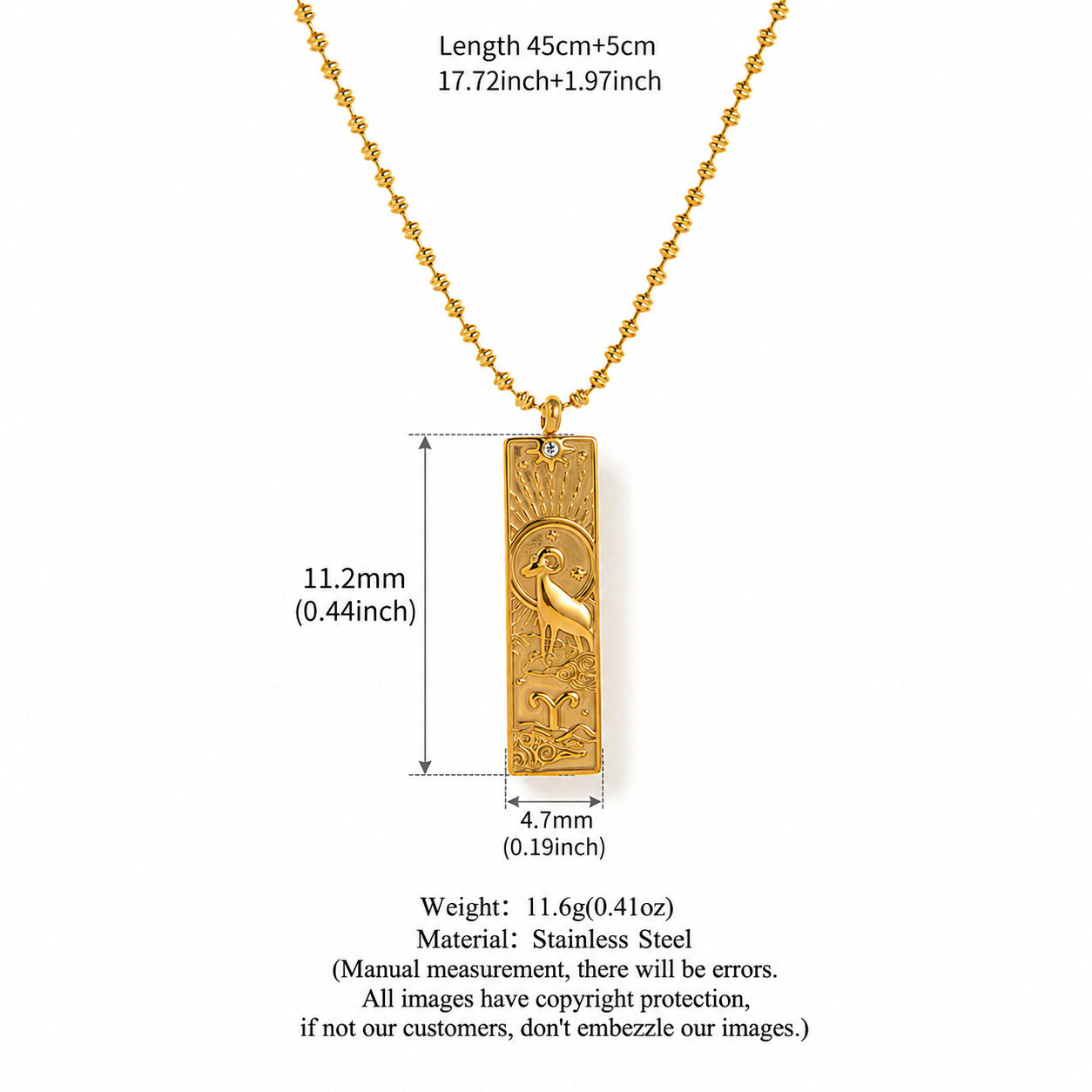 Vintage Rhinestone Gold Plated Pendant Necklace 6W6JNC640