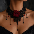 Halloween Lace Hollow Out Tassel Choker Necklace 6W6JNC610