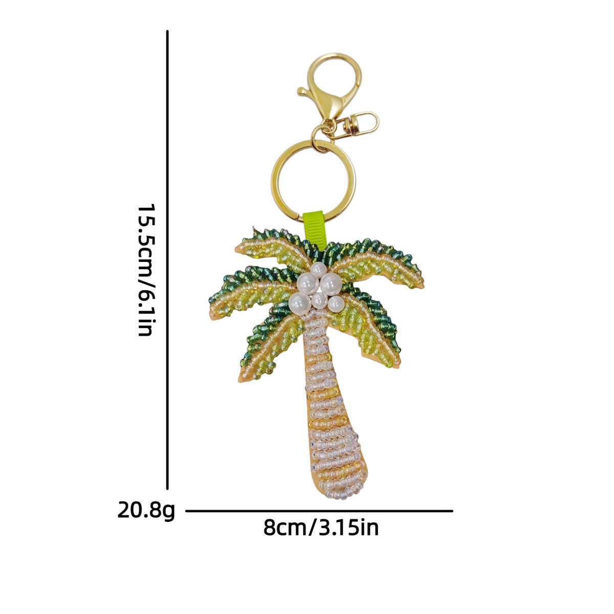 Stylish Handmade Beads Coconut Tree Pendant Keychain 6W10BBC808