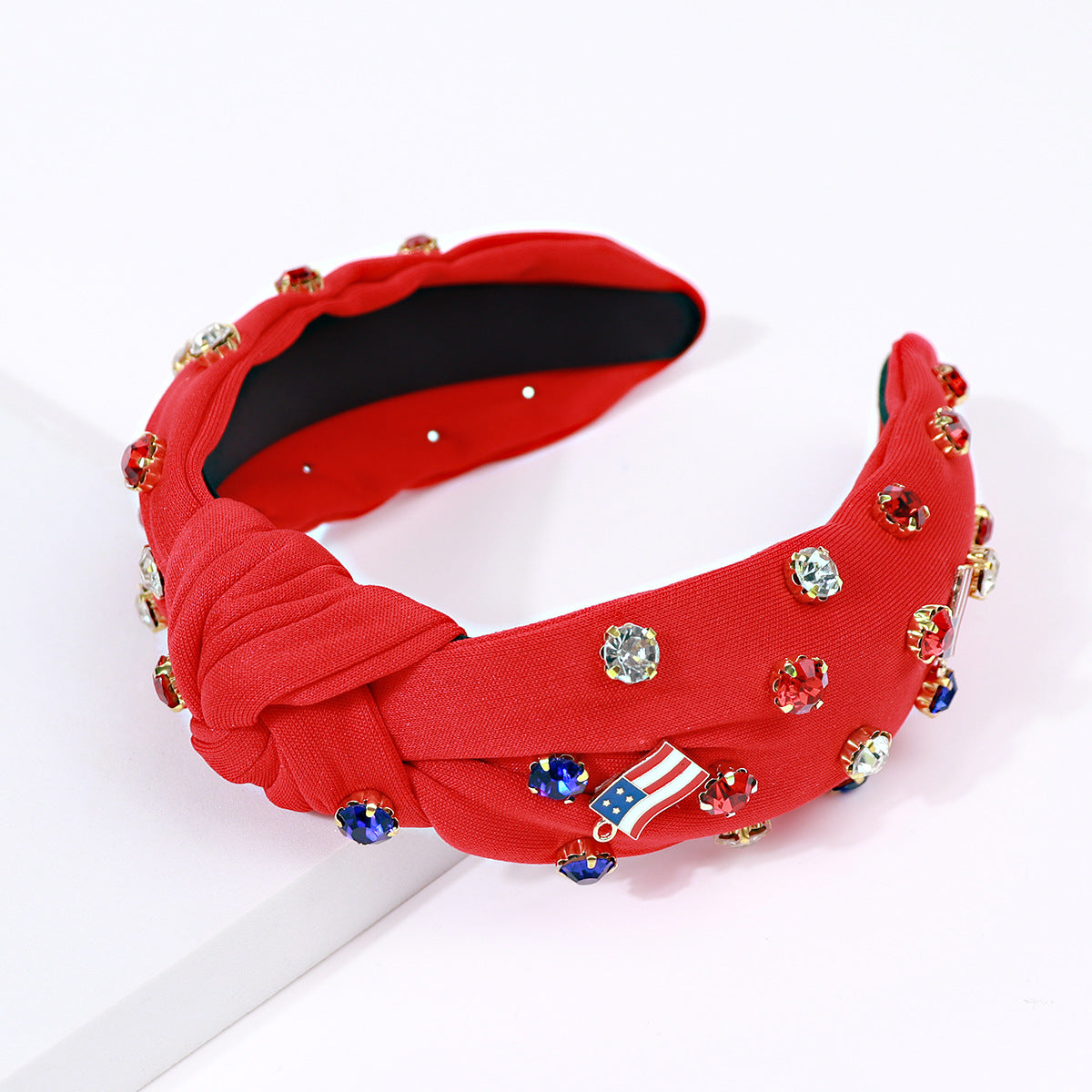 Stylish Solid Color Knotted Rhinestones Hair Band 8AS6HBD59T