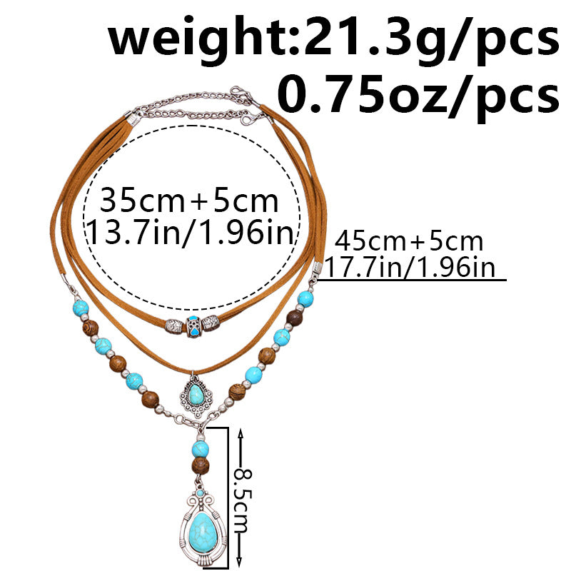 Multi-Layer Wooden Bead Necklace - DippedShop Wholesale - #2643