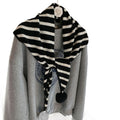 Striped Knit Triangle Scarf - DippedShop Wholesale - #0163
