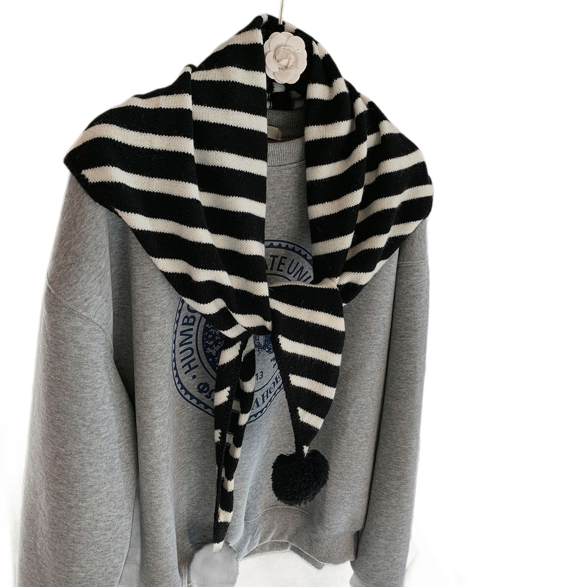 Striped Knit Triangle Scarf - DippedShop Wholesale - #0163