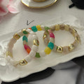 Dopamine Color Block Resin Beaded Stretch Bracelet 6W6JBR610