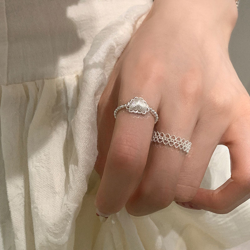 Lace Heart Open Ring - DippedShop Wholesale - #5011