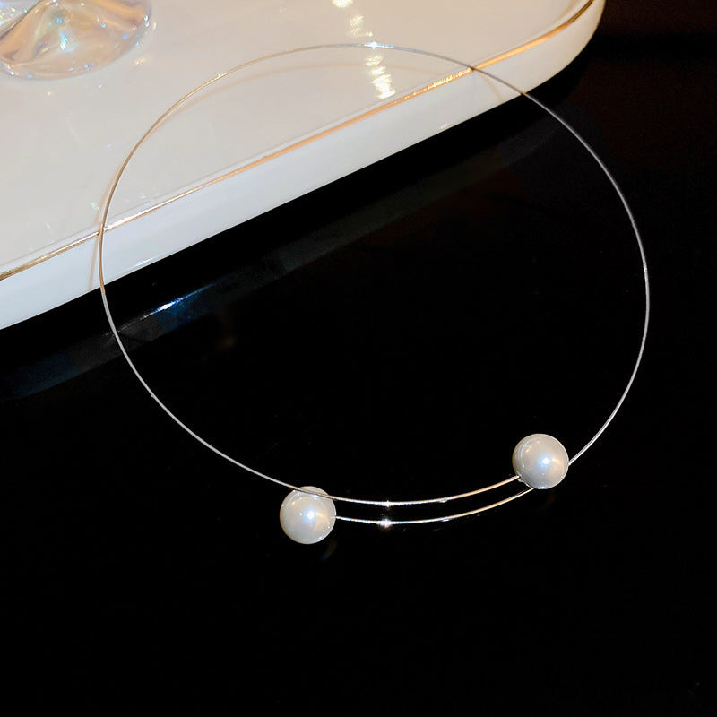 Stylish Irregular Cross Pearl Necklace 6W6JNC976