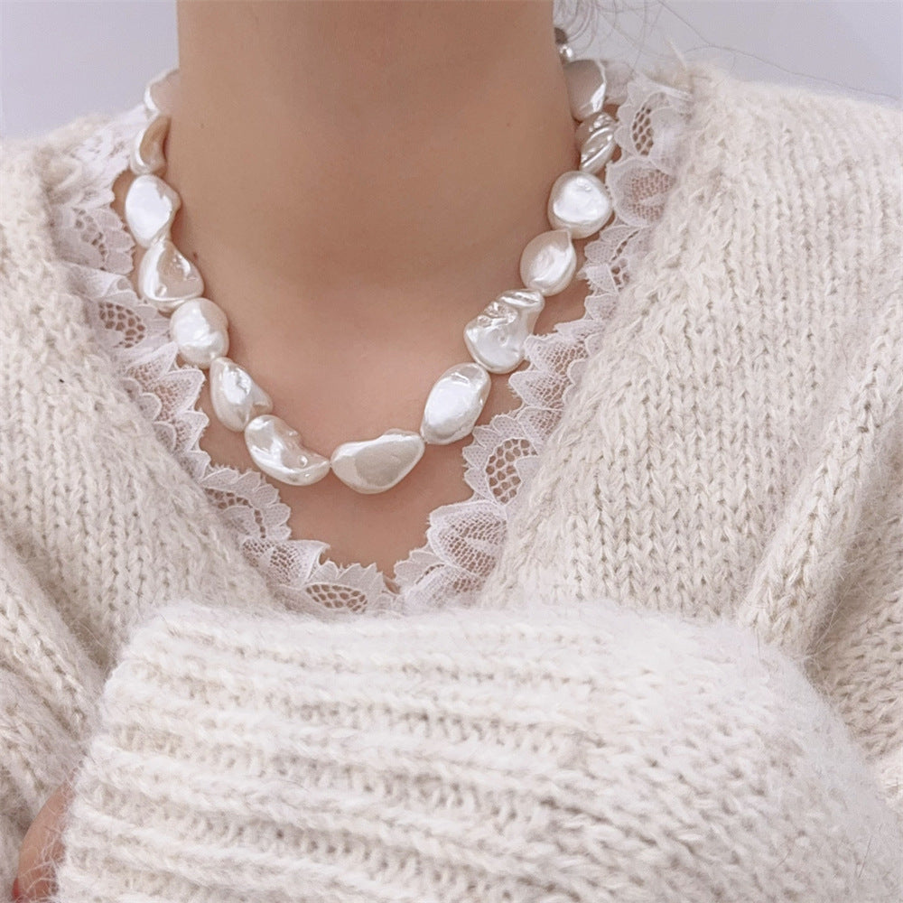 Elegant Baroque Pearl Choker - DippedShop Wholesale - #3987