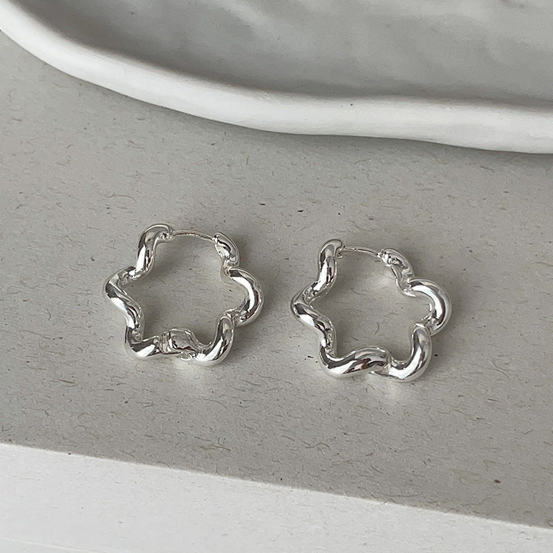 Chunky Hollow Geometric Hoop Earrings - DippedShop Wholesale - #3859