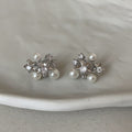 Star Pearl Rhinestone Stud Earrings - DippedShop Wholesale - #5699