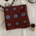 Polka Dot Paisley Print Tassel Neck Scarf MK2BK6W6HHS26