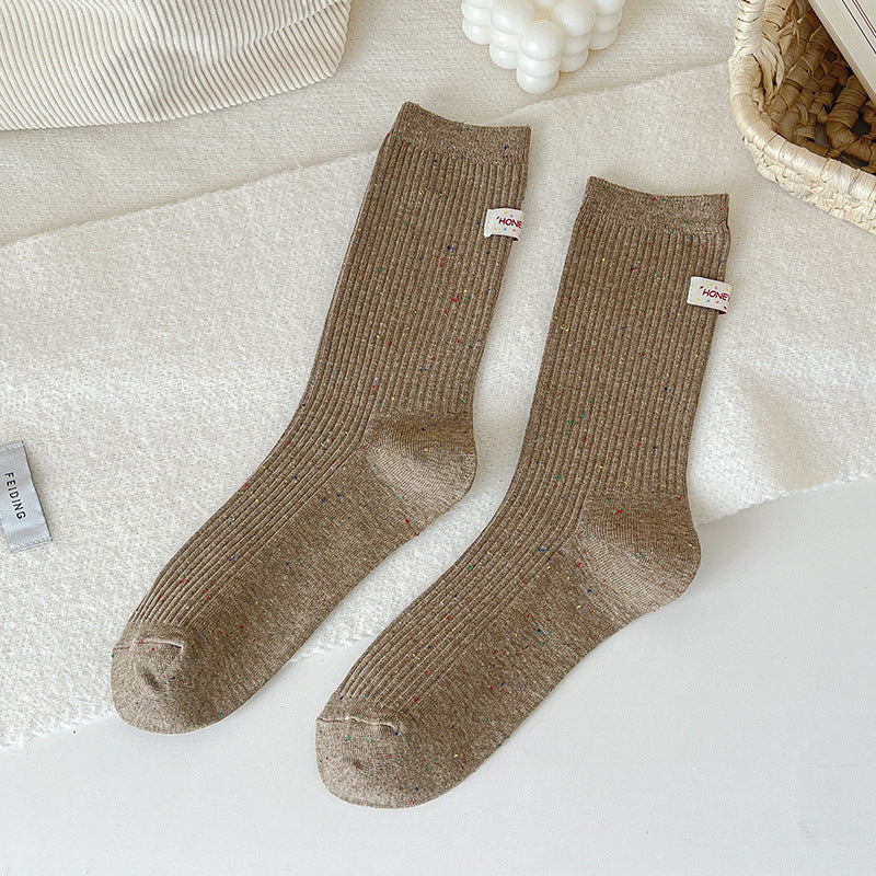 Coloful Mini Dots Cotton Slouchy Crew Socks 6W8FSO698