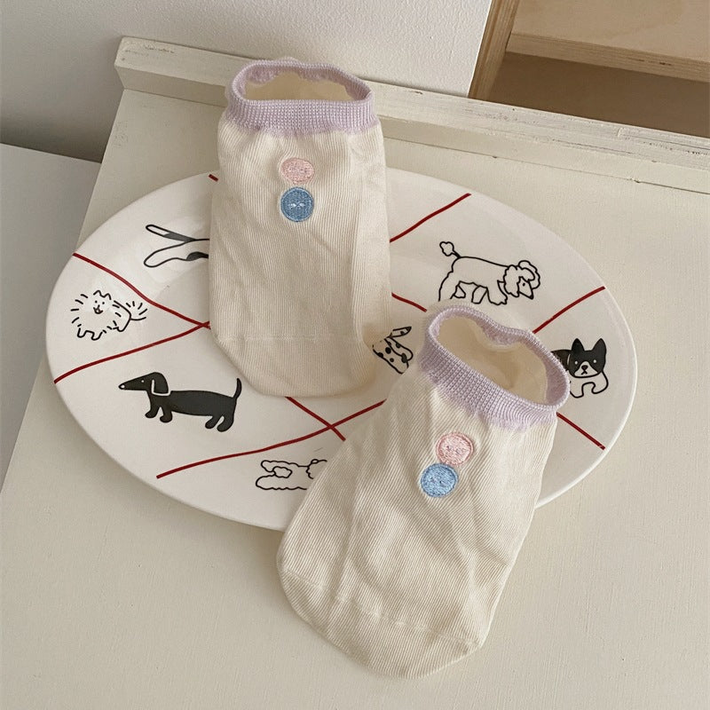 Color Block No Show Socks - DippedShop Wholesale - #4515