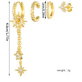 Rhinestone Starburst Dangle Earrings - DippedShop Wholesale - #9395