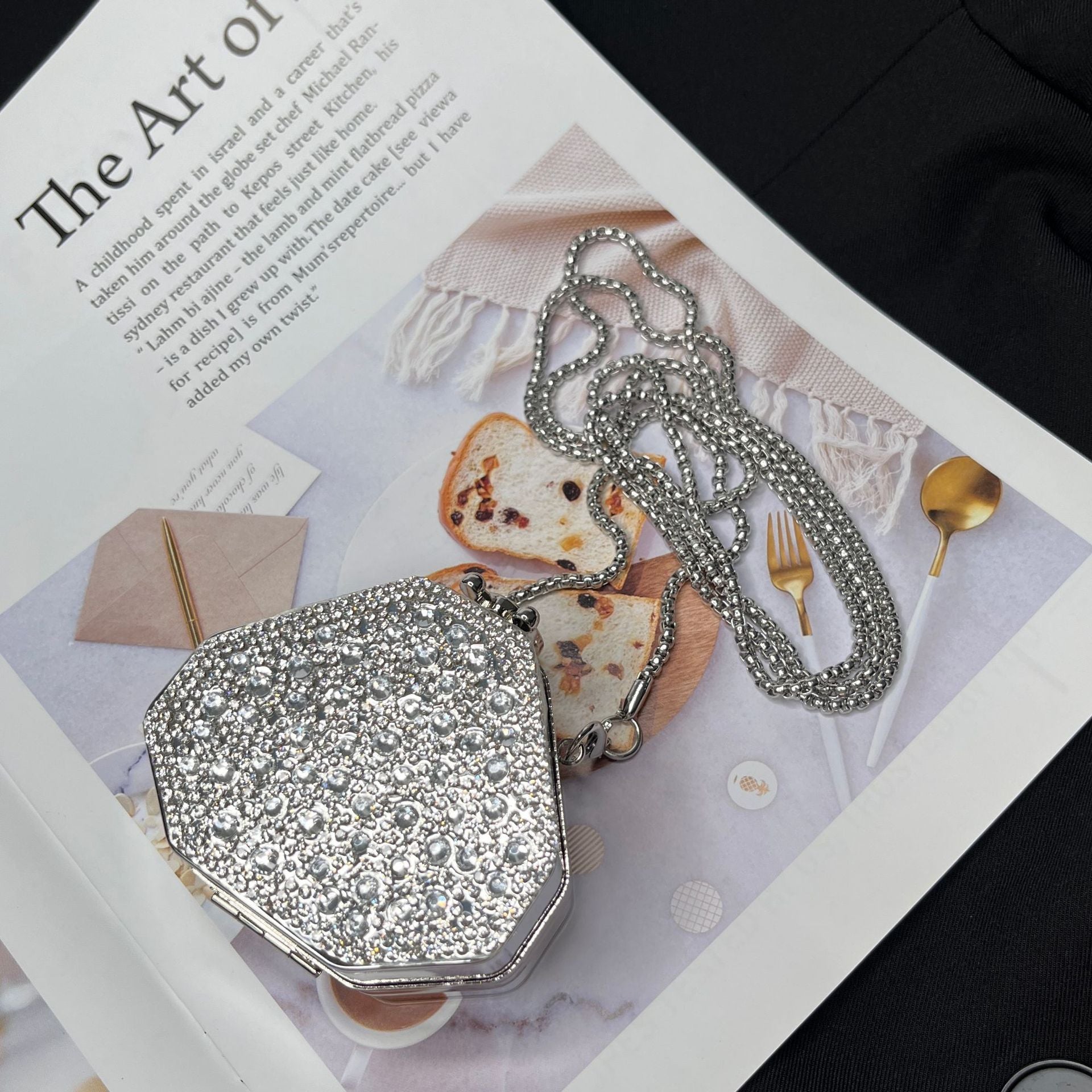 Glitter Rhinestone Acrylic Mini Apple Crossbody Bag 6W10BBG1736