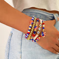 Gold Plated Irregular Beaded Chain Bracelets Set 8ZA6JBR135T