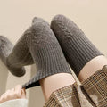 Cable Solid Color Knit Over Knee High Socks 6W8FSO892