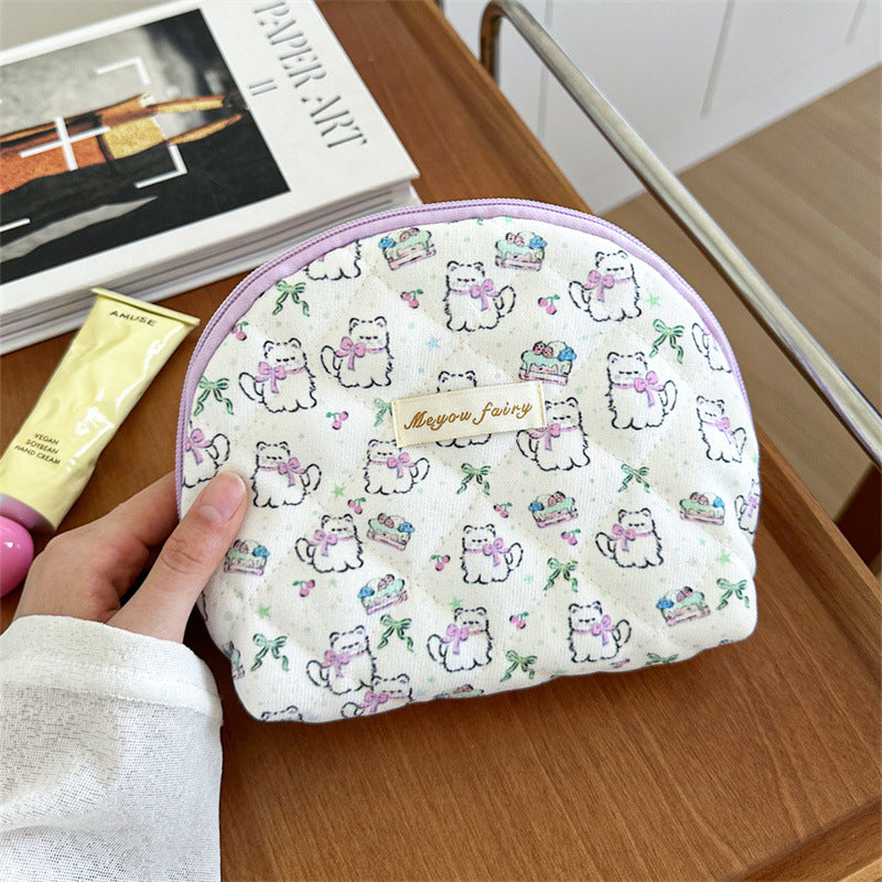 Colorful Polka Dots Quilted Shell Makeup Bag MK2BW6S10BOB123