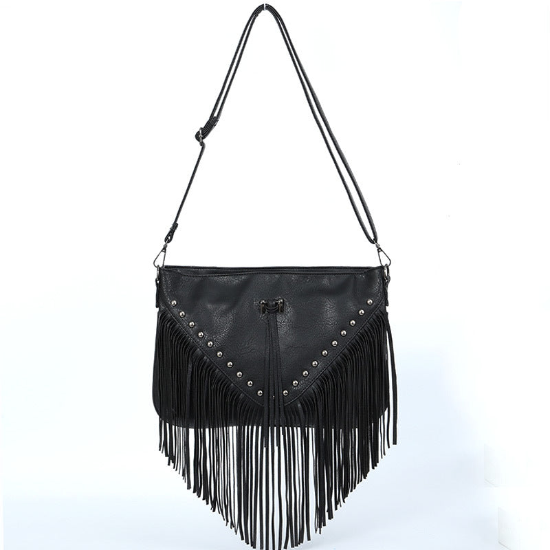 Simple Studded Tassel Shoulder Bag DP25E452